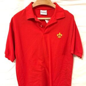 Boy Scouts of America Vintage Red Polo Shirt, Size XL.